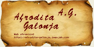 Afrodita Galonja vizit kartica
